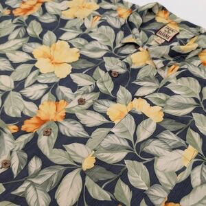 Tommy Bahama‎ Silk Camp Shirt Mens 2XL  Tropical Floral Hibiscus Hawaiian Print